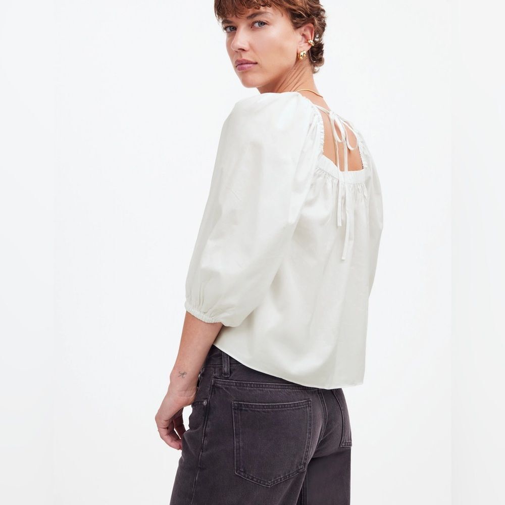 77- nr583 madewell sz 0 Puff-Sleeve Babydoll Top